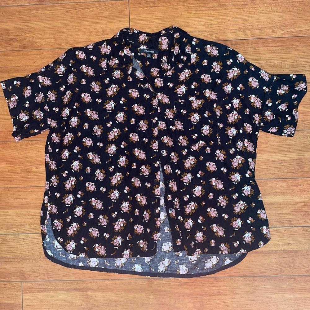 Madewell Short Sleeve Shirt with flower print